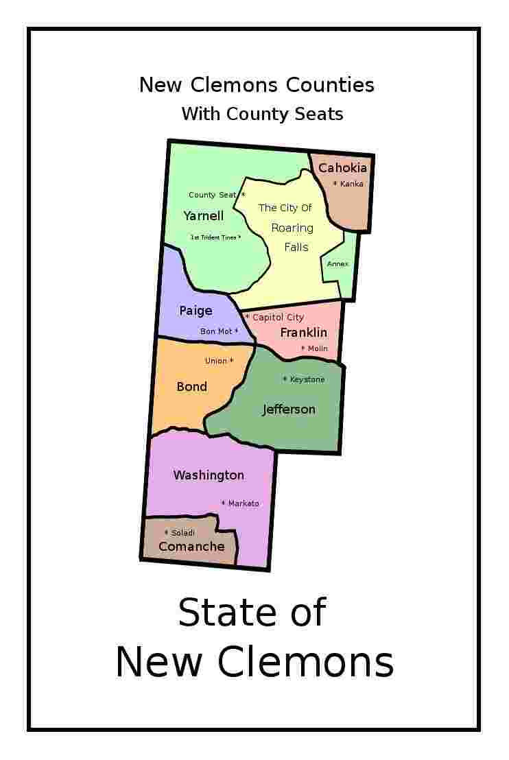State Map of New Clemons with Counties