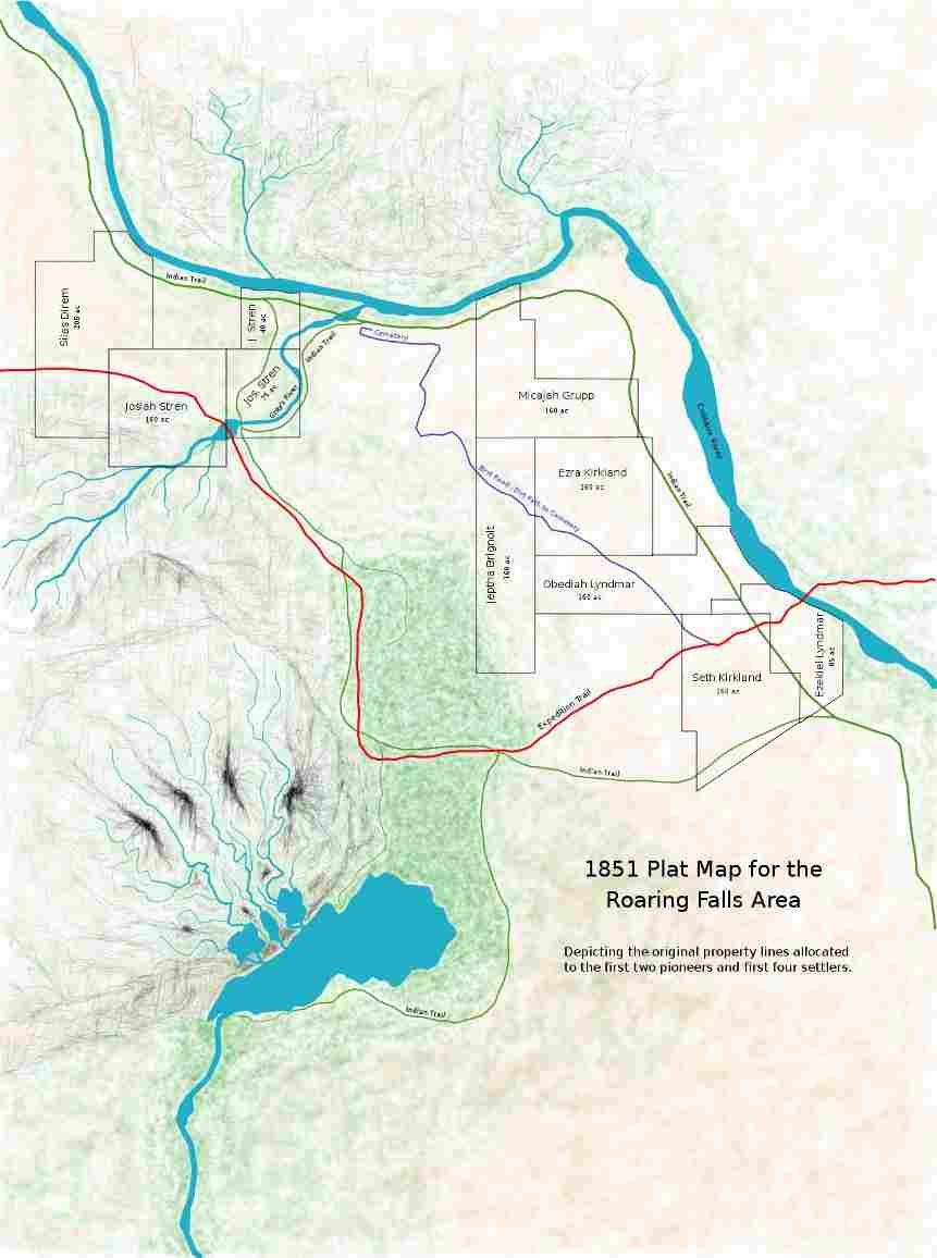 1851 First Settlers Plat Map